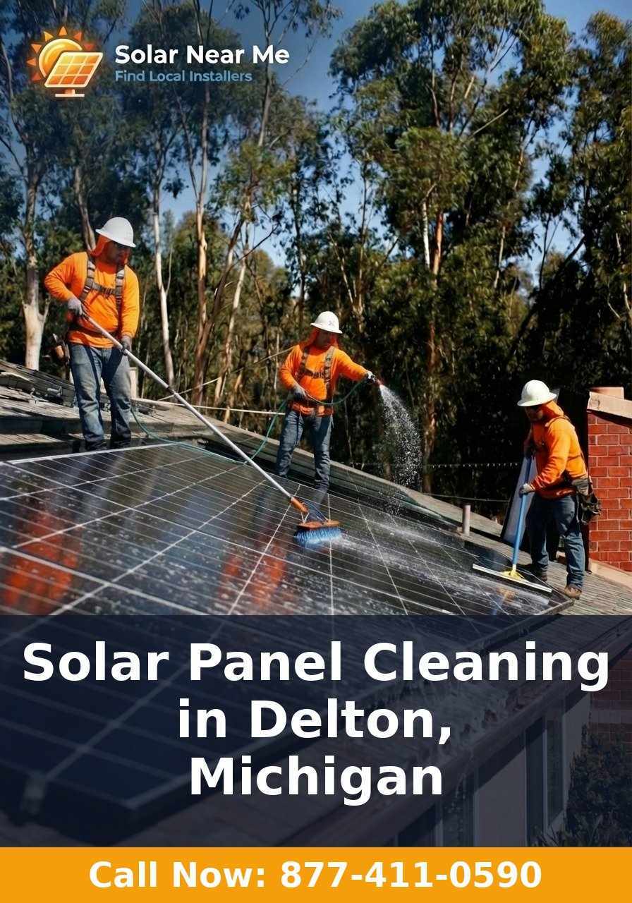 Solar Panel Cleaning in Delton, Michigan
