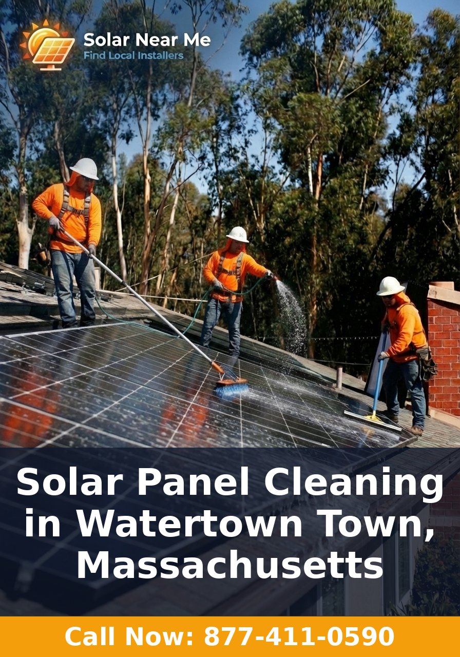 Solar Panel Cleaning in Watertown Town, Massachusetts